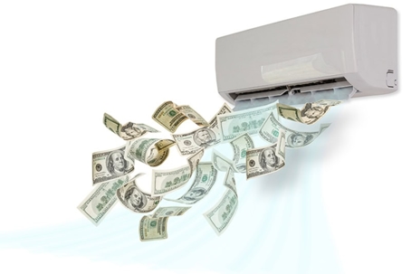 clip art of money coming out of ductless ac